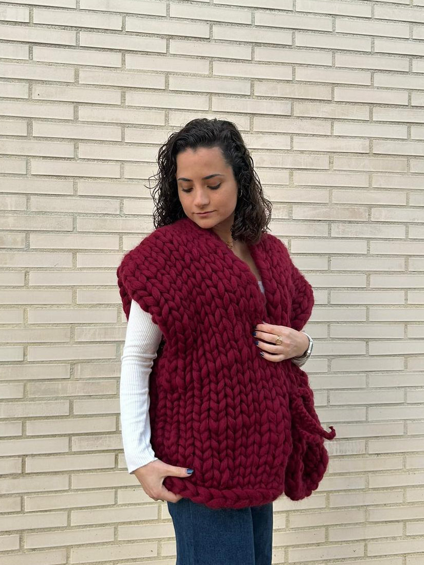 Isabella Vest — Burgundy Oversized Sample